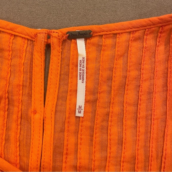 Free People Orange Crochet Tank Size Medium - Picture 6 of 9